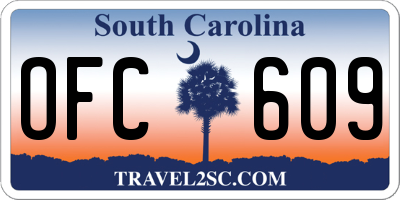 SC license plate OFC609
