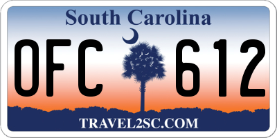 SC license plate OFC612