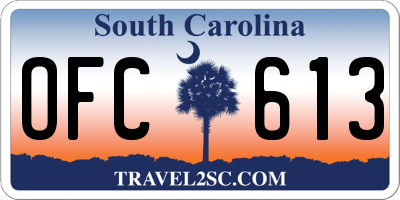 SC license plate OFC613