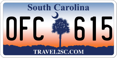 SC license plate OFC615
