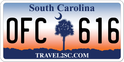 SC license plate OFC616