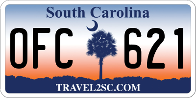 SC license plate OFC621