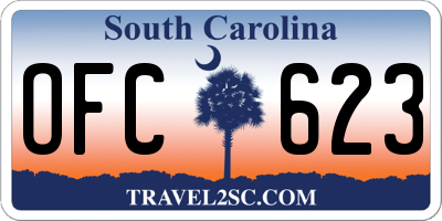 SC license plate OFC623