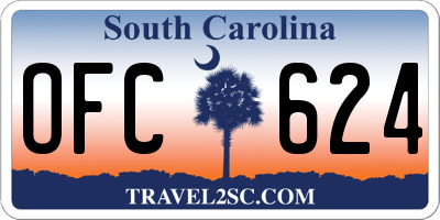 SC license plate OFC624