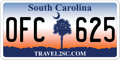 SC license plate OFC625