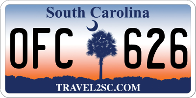 SC license plate OFC626