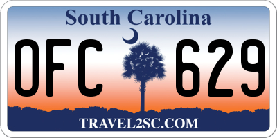 SC license plate OFC629