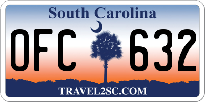 SC license plate OFC632