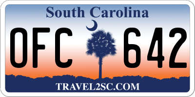 SC license plate OFC642