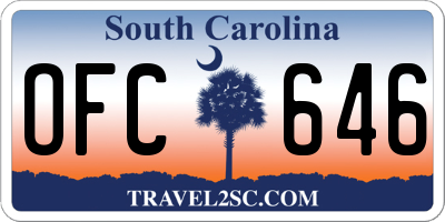 SC license plate OFC646