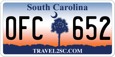 SC license plate OFC652