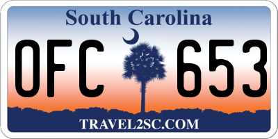 SC license plate OFC653