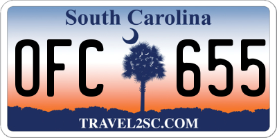 SC license plate OFC655