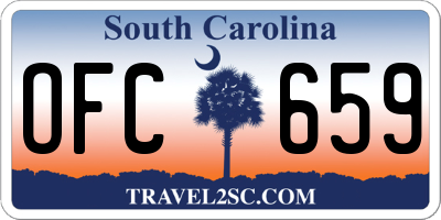 SC license plate OFC659