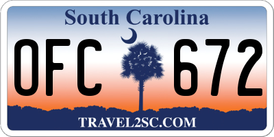 SC license plate OFC672