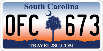 SC license plate OFC673
