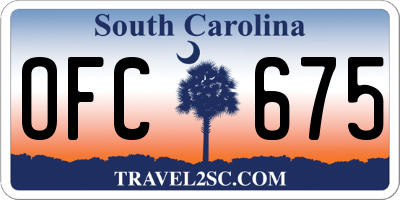 SC license plate OFC675