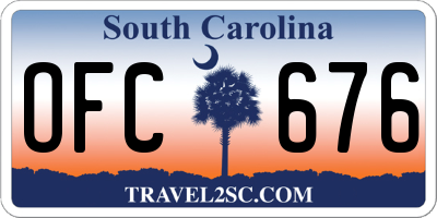 SC license plate OFC676
