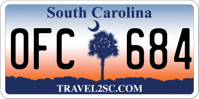 SC license plate OFC684