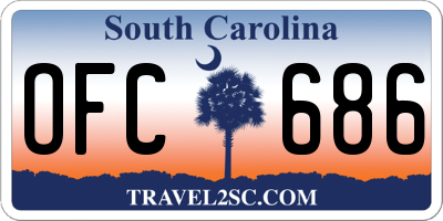 SC license plate OFC686
