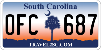 SC license plate OFC687
