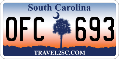 SC license plate OFC693
