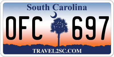 SC license plate OFC697
