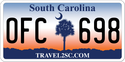 SC license plate OFC698
