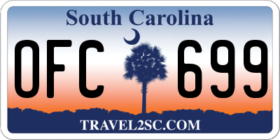 SC license plate OFC699