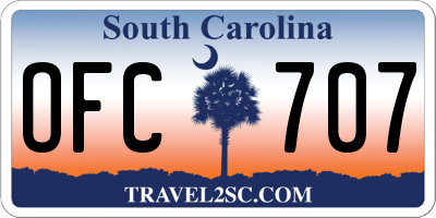 SC license plate OFC707