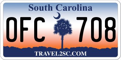 SC license plate OFC708