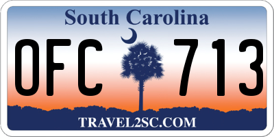 SC license plate OFC713