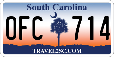 SC license plate OFC714