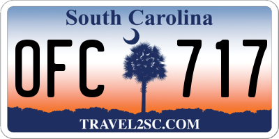 SC license plate OFC717