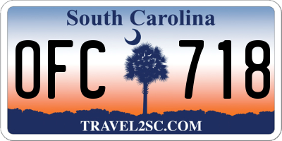 SC license plate OFC718