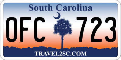 SC license plate OFC723
