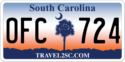 SC license plate OFC724