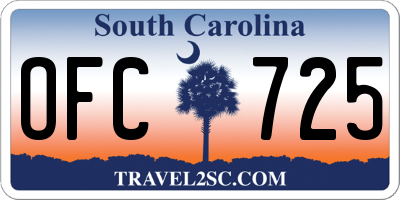 SC license plate OFC725