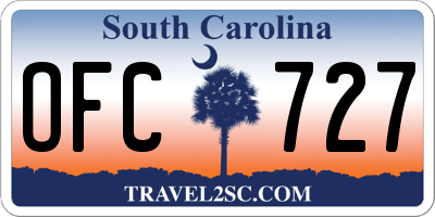 SC license plate OFC727
