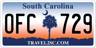 SC license plate OFC729