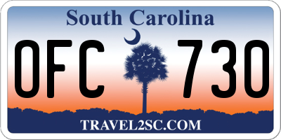 SC license plate OFC730