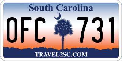 SC license plate OFC731