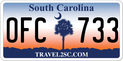 SC license plate OFC733
