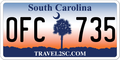 SC license plate OFC735