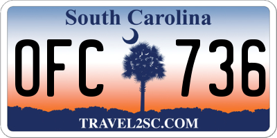 SC license plate OFC736