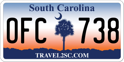 SC license plate OFC738