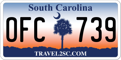 SC license plate OFC739