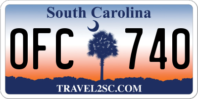 SC license plate OFC740