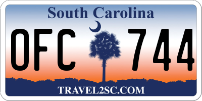 SC license plate OFC744