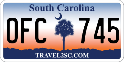 SC license plate OFC745